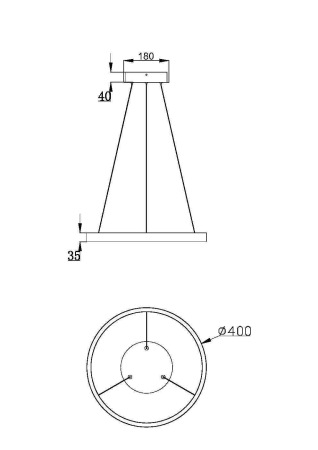 Подвесной светильник Rim 2600-3500К 24Вт, MOD058PL-L22BK