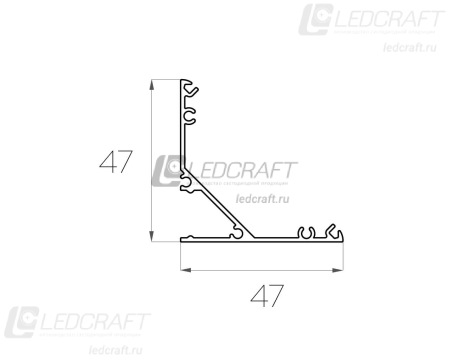 Профиль угловой алюминиевый LC-LPU-4747-2 Anod
