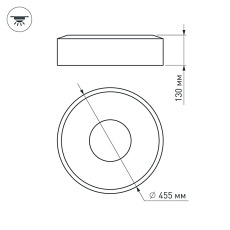 Светильник SP-TOR-RING-SURFACE-R460-33W Warm3000 (WH, 120 deg) (Arlight, IP20 Металл, 3 года), 022135(1)