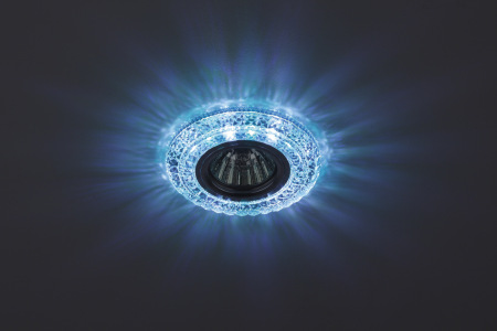 DK LD3 SL/WH+BL Светильник ЭРА декор cо светодиодной подсветкой( белый+голубой), прозрачный
