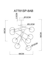 Подвесная люстра Arte Lamp Severus A7781SP-8AB