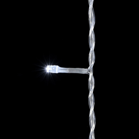 Гирлянда Занавес 2 x 3 м Белый с Мерцанием Белого Диода 220В, 600 LED, Провод Прозрачный ПВХ, IP54