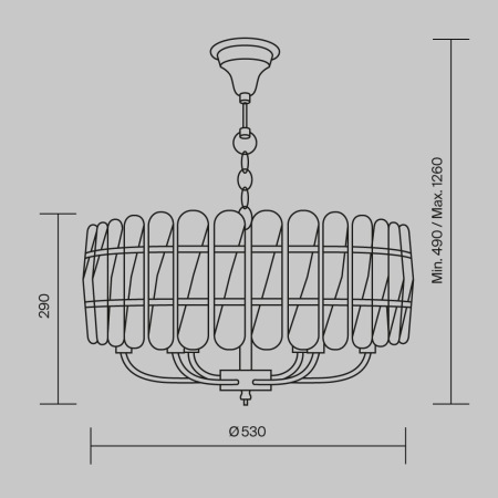 Подвесная люстра Maytoni Suite MOD122PL-06BS