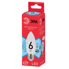 Лампа светодиодная ЭРА E27 6W 4000K матовая ECO LED B35-6W-840-E27 Б0020621