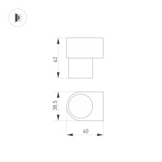 Светильник SP-SPICY-WALL-MINI-S60x39-3W Day4000 (WH, 40 deg, 230V) (Arlight, IP20 Металл, 3 года)