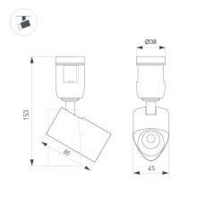 Светильник ART-APRIORI-SPOT-TURN-R45-8W Warm3000 (TN, 36 deg, 48V) (Arlight, IP20 Металл, 3 года) 047797