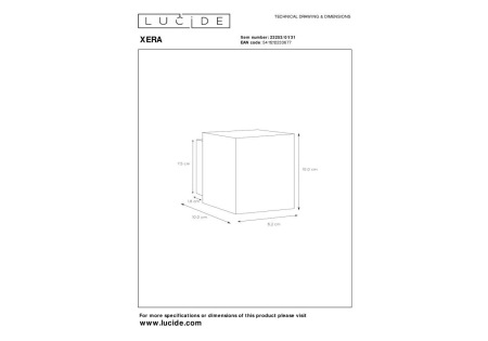 Настенный светильник Lucide Xera 23253/01/31