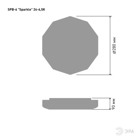 Светильник потолочный светодиодный ЭРА Классик без ДУ SPB-6-24-6,5K "Sparkle" 24Вт 6500К 1540Лм
