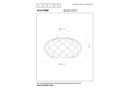 Потолочный светильник Lucide Wolfram 21117/30/02