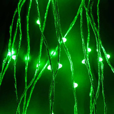 Гирлянда Роса "Конский Хвост" 2.5м Зеленая, 24В, 700 LED, Провод Прозрачный Проволока, IP67