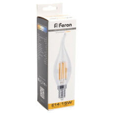 Лампа светодиодная Feron LB-718 Свеча на ветру E14 15W 2700K