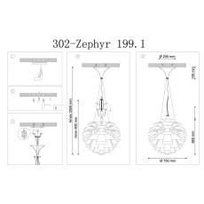 Подвесной светильник Lucia Tucci Zephyr 199.1 D720 Bronzo