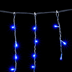 Гирлянда Бахрома 3,1 x 0,5 м Синяя 220В, 150 LED, Провод Прозрачный ПВХ, IP54