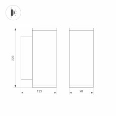 Светильник LGD-FORMA-WALL-TWIN-R90-2x12W Warm3000 (WH, 44 deg, 230V) (Arlight, IP54 Металл, 3 года)