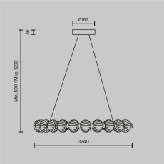 Подвесная светодиодная люстра Maytoni Amulet MOD555PL-L26CH4K