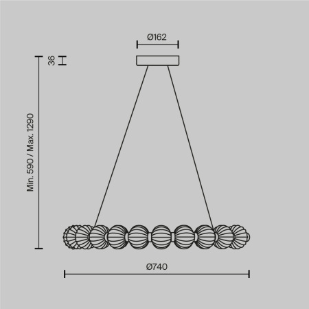 Подвесная светодиодная люстра Maytoni Amulet MOD555PL-L26CH4K