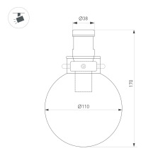 Светильник ART-APRIORI-ZORB-С-R110-5W Warm3000 (GD, 85 deg, 48V) (Arlight, IP20 Металл, 3 года)