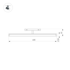 Светильник MAG-ORIENT-TUBE-TURN-L600-20W Warm3000 (BK, 180 deg, 48V) (Arlight, IP20 Металл, 3 года)