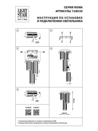 Потолочная люстра Lightstar Roma 718033