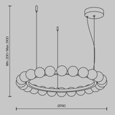 Подвесной светильник Ambre 3000К 42Вт, MOD331PL-L42BS3K
