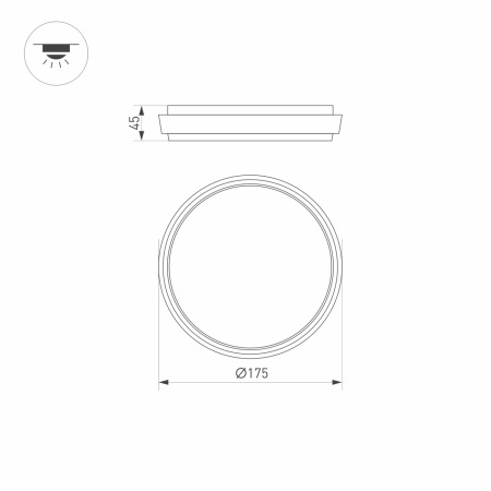 Светильник LGD-GIRO-R175-10W Warm3000 (GR, 110 deg, 230V) (Arlight, IP54 Металл, 3 года)