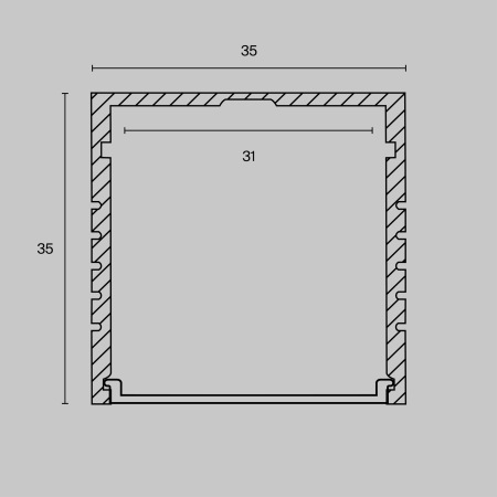 Алюминиевый профиль накладной 35x35, ALM-3535A-S-2M