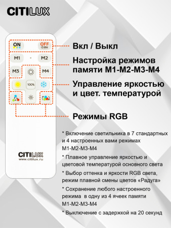 Потолочный светодиодный светильник Citilux Астрон CL733900G