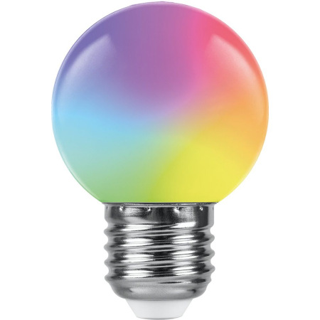 Лампа светодиодная, (1W) 230V E27 RGB G45, LB-37 матовый плавная сменая цвета