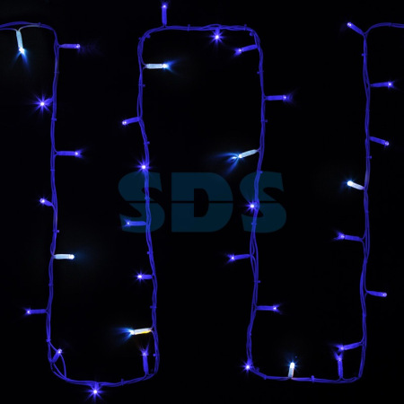 Гирлянда модульная  Дюраплей LED  20м  200 LED  белый каучук , мерцающий Flashing (каждый 5-й диод), Синяя