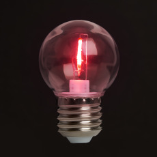 Лампа светодиодная Feron LB-383 Шарик прозрачный E27 2W красный
