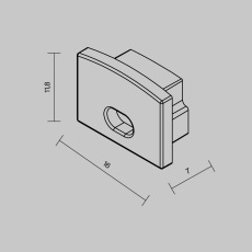 Комплект заглушек (для профиля ALM-3611-S-2M) 2 шт.