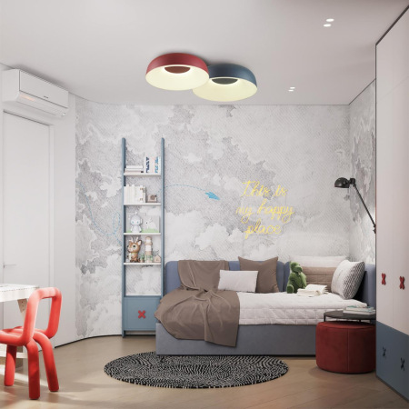 7689/65L AVRA LED SN 18 Светильник металл/акрил/белый/синий LED 65Вт 4000K D480 IP20 CONFY