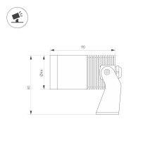 Светильник ALT-RAY-R44-8W Warm3000 (WH, 33 deg, 230V) (Arlight, IP67 Металл, 3 года) 053633