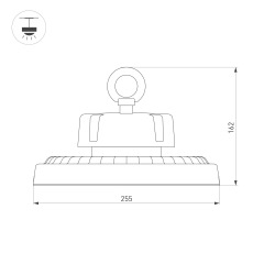 Светильник SP-ERCON-R255-150W White5000 (BK, 90 deg, 230V) (Arlight, IP65 Металл, 5 лет)