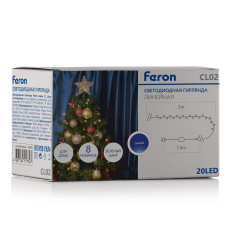 Светодиодная гирлянда Feron CL02 линейная 2м +1.5м 230V синий