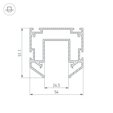 Профиль-держатель MAG-STRETCH-25-2000 (Arlight, Алюминий)