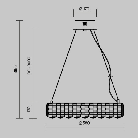 Подвесной светильник Castello 3000К 40Вт, MOD336PL-L120G3K