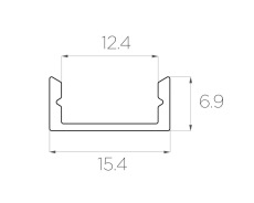 Профиль для светодиодной ленты накладной алюминиевый LC-LP-0716-2 Anod