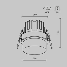 Встраиваемый светильник Nude 3000K 12Вт 180° IP20, DL065-12W3K-W