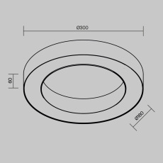 Потолочный светильники Lua 3000К 24Вт 120°, C093CL-24W3K-B