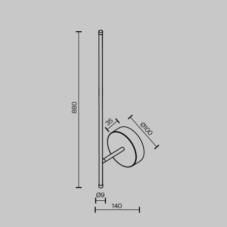 Настенный светильник Elegant 2700K 12Вт 100°, C085WL-L12BS2.7K