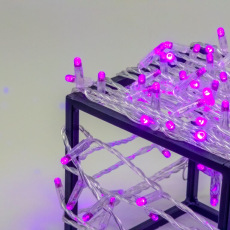 Гирлянда Нить с Колпачком 10м Фиолетовая 24В, 100 LED, Провод Прозрачный ПВХ, IP65