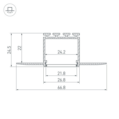 Профиль PLS-LOCK-H25-F-HIDE-3000 (Arlight, Алюминий)