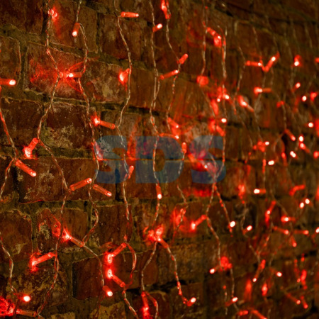 Гирлянда Светодиодный Дождь  2x0,8м, Прозрачный провод, 230 В, диоды Красные, 160 LED