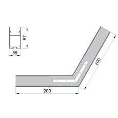 Соединитель  RVE-CONNECT-120  угловой 120° для встраиваемого профиля 35x67 мм.