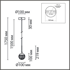 8083/1A LEDIO LN25 золото/прозрачный, металл/акрил Подвесной светильник LED 1*3W 220V RIMINI