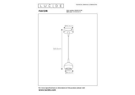 Подвесной светильник Lucide Favori 09434/01/30
