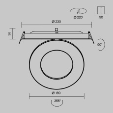 Встраиваемый светильник Vector 3000K 12Вт 110°, DL102-12W3K-W