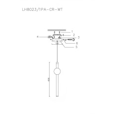 Подвесной светодиодный светильник Lumien Hall Greniya LH8023/1PA-CR-WT