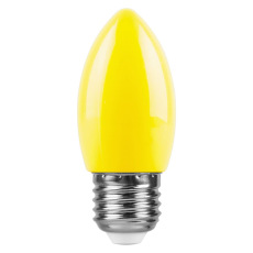 Лампа светодиодная, (1W) 230V E27 желтый C35, LB-376